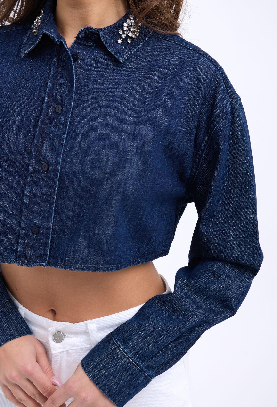 6603 Jeansbluse-Blau