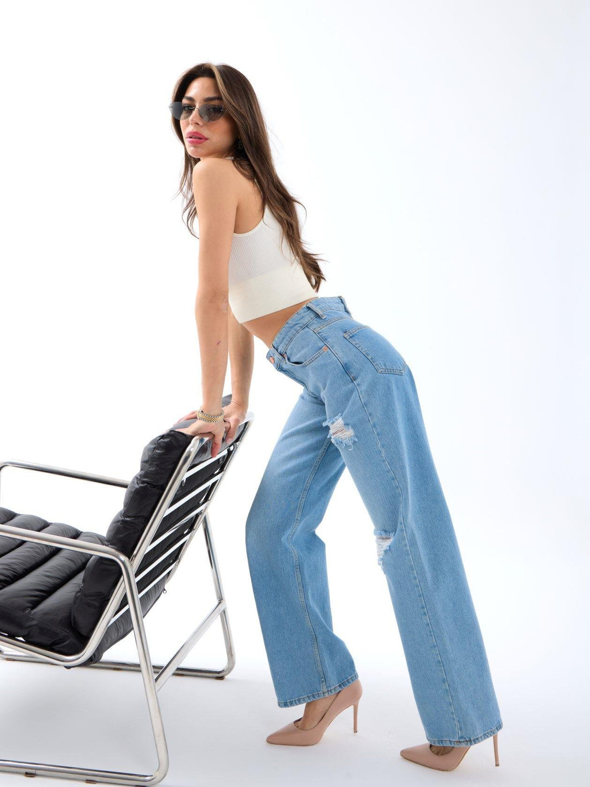 6796 DENIM LOW WAIST BOO-BLUE