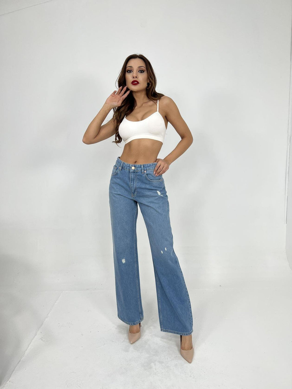 6798 DENIM LOW WAIST ROCKY-BLAU