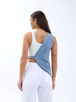 6838 ASYMMETRISCHE DENIMWESTE-BLAU