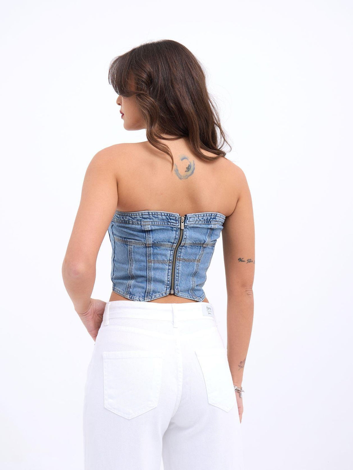 6878 DENIM CROP-BLAU