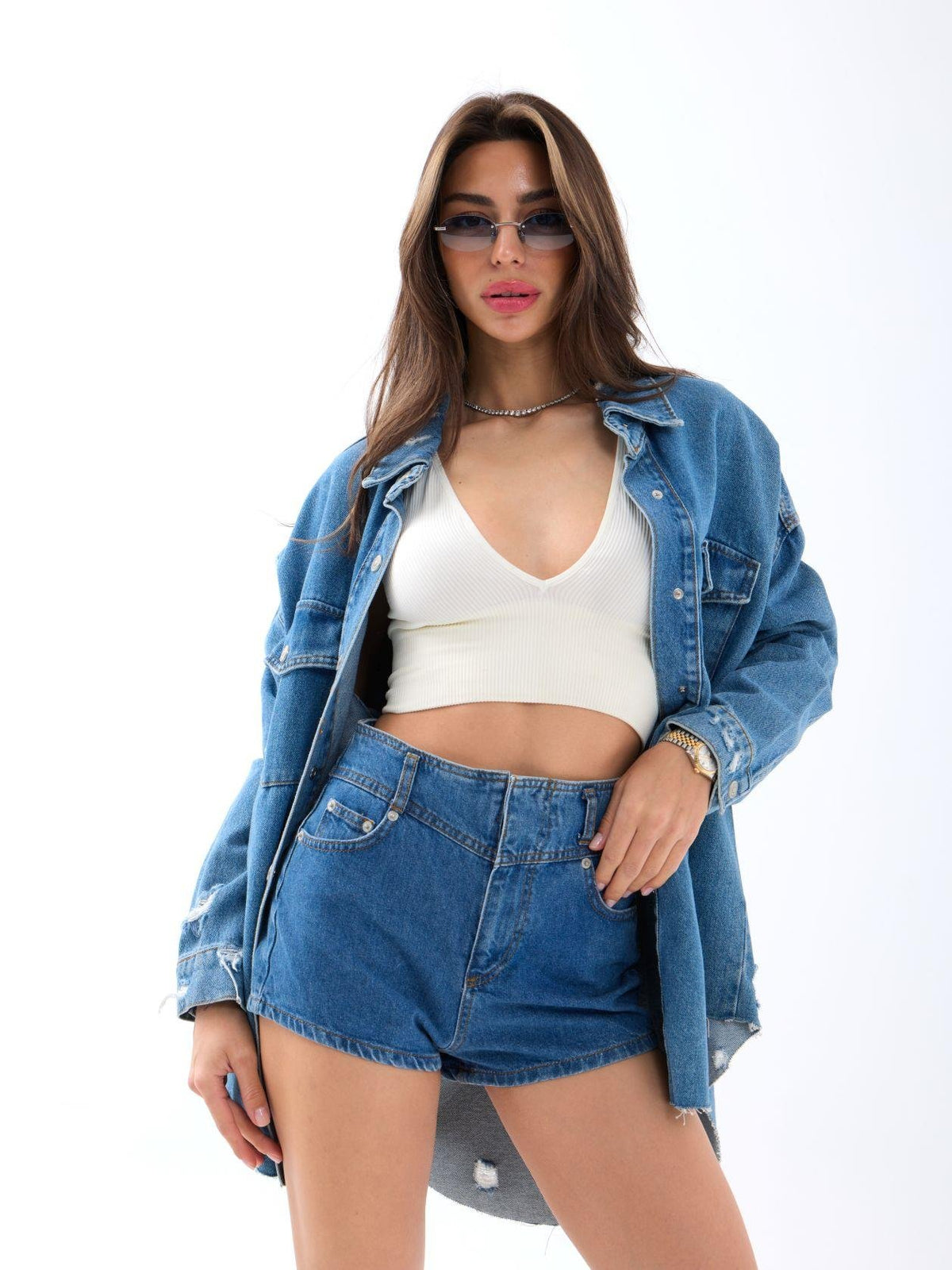 6967 KOT ŞORT-MAVİ