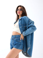 6967 KOT ŞORT-MAVİ