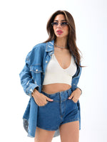 6967 KOT ŞORT-MAVİ