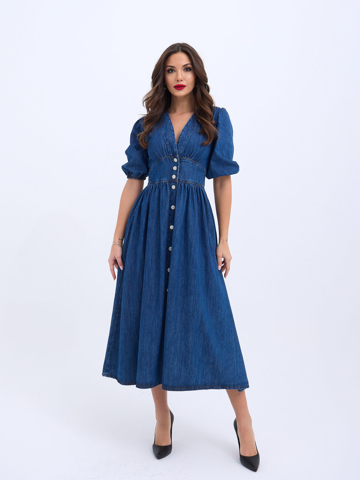 7037 Jeanskleid-Blau