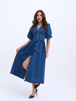 7037 Jeanskleid-Blau