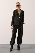 ÇİZGİLİ BALON PANTOLON - Kahve