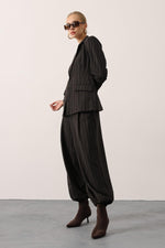 ÇİZGİLİ BALON PANTOLON - Kahve