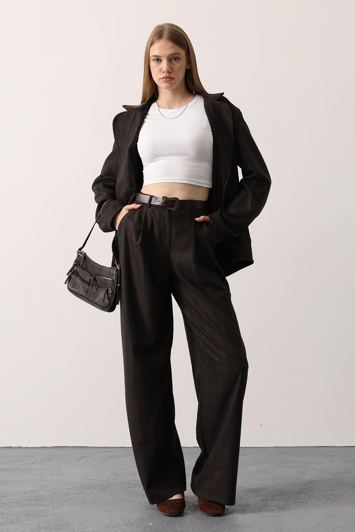 EKOSE PALAZZO PANTOLON - Kahve