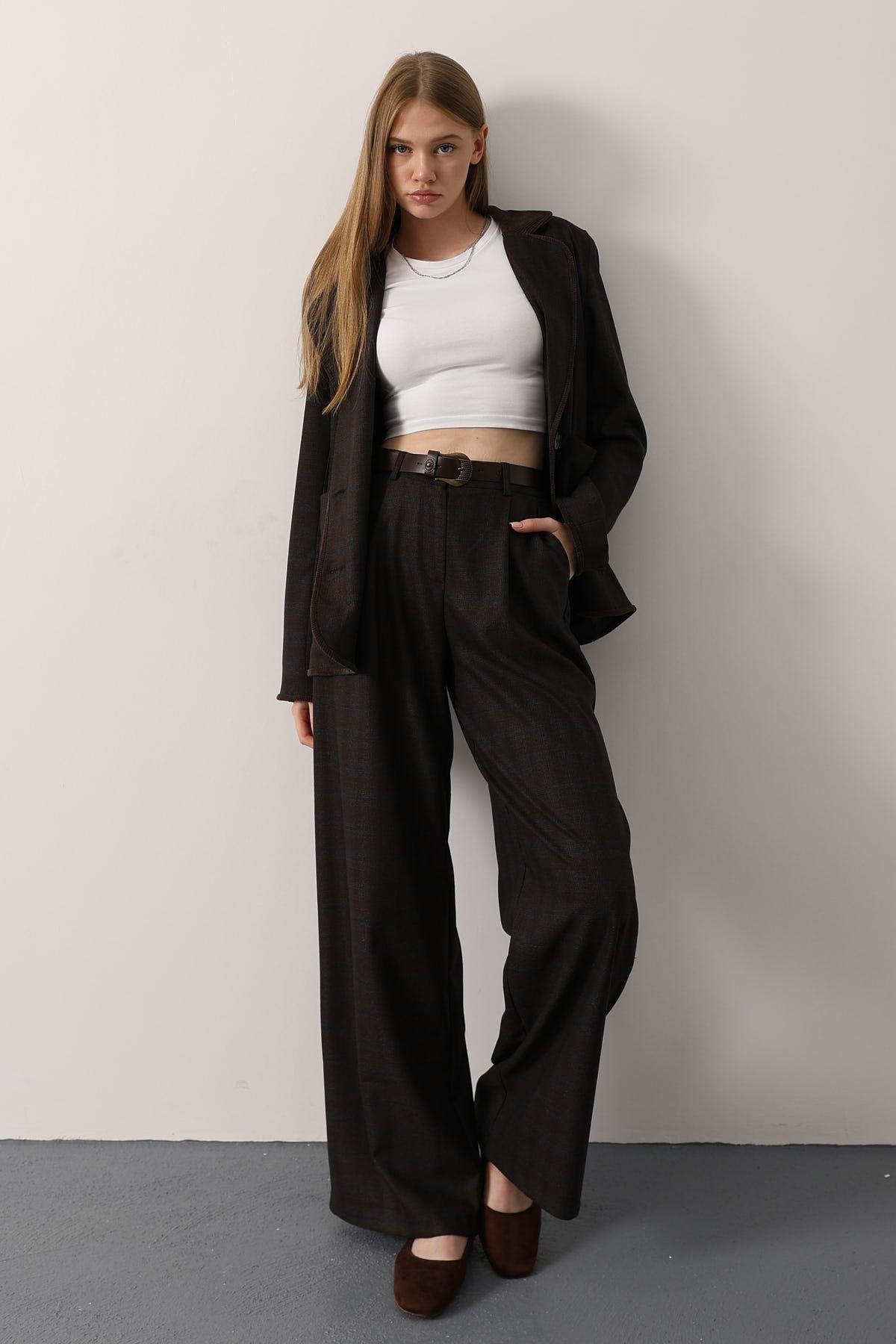 EKOSE PALAZZO PANTOLON - Kahve