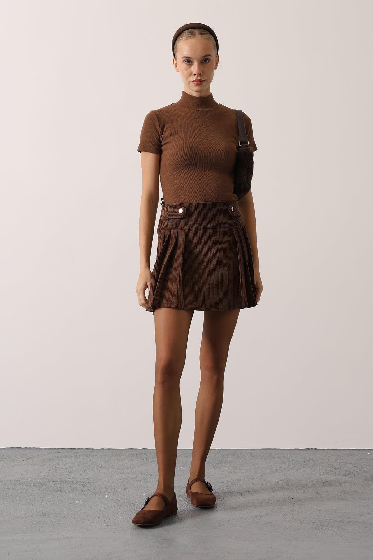 KADİFE ETEK - Kahve