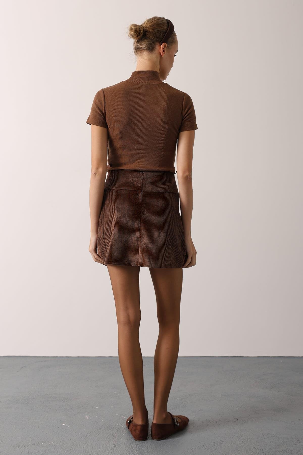 KADİFE ETEK - Kahve