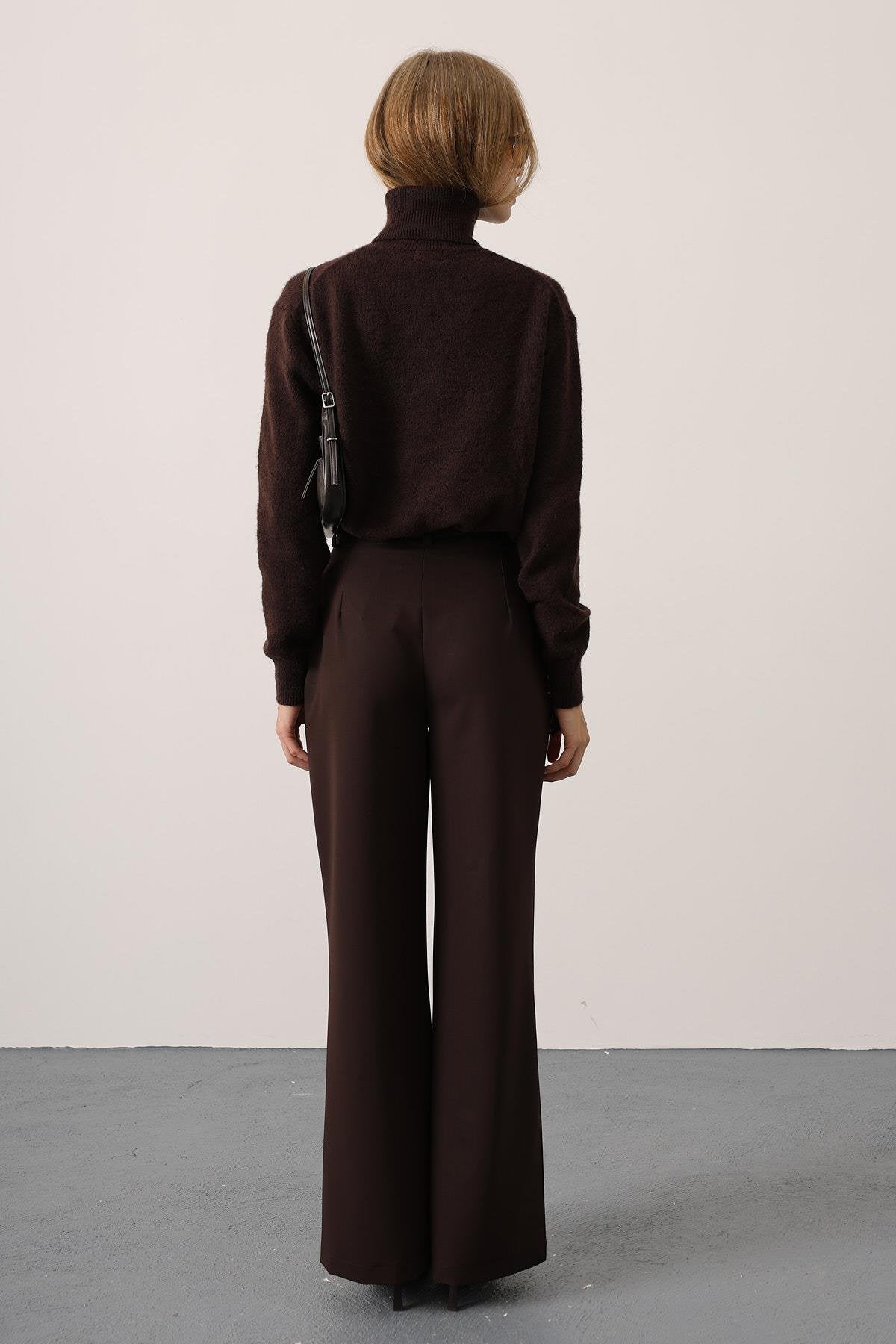 MELANJ PLAZZO PANTOLON - Kahve