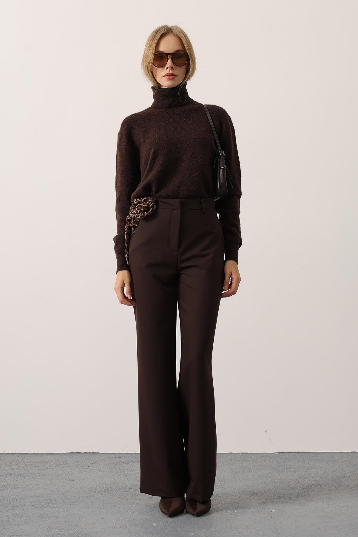 MELANJ PLAZZO PANTOLON - Kahve