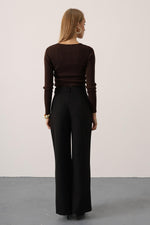 MELANJ PLAZZO PANTOLON - Siyah