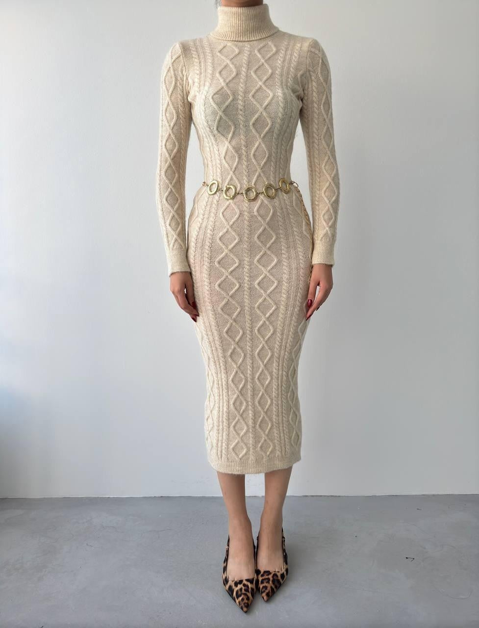 Avila Boğazlı Triko Elbise