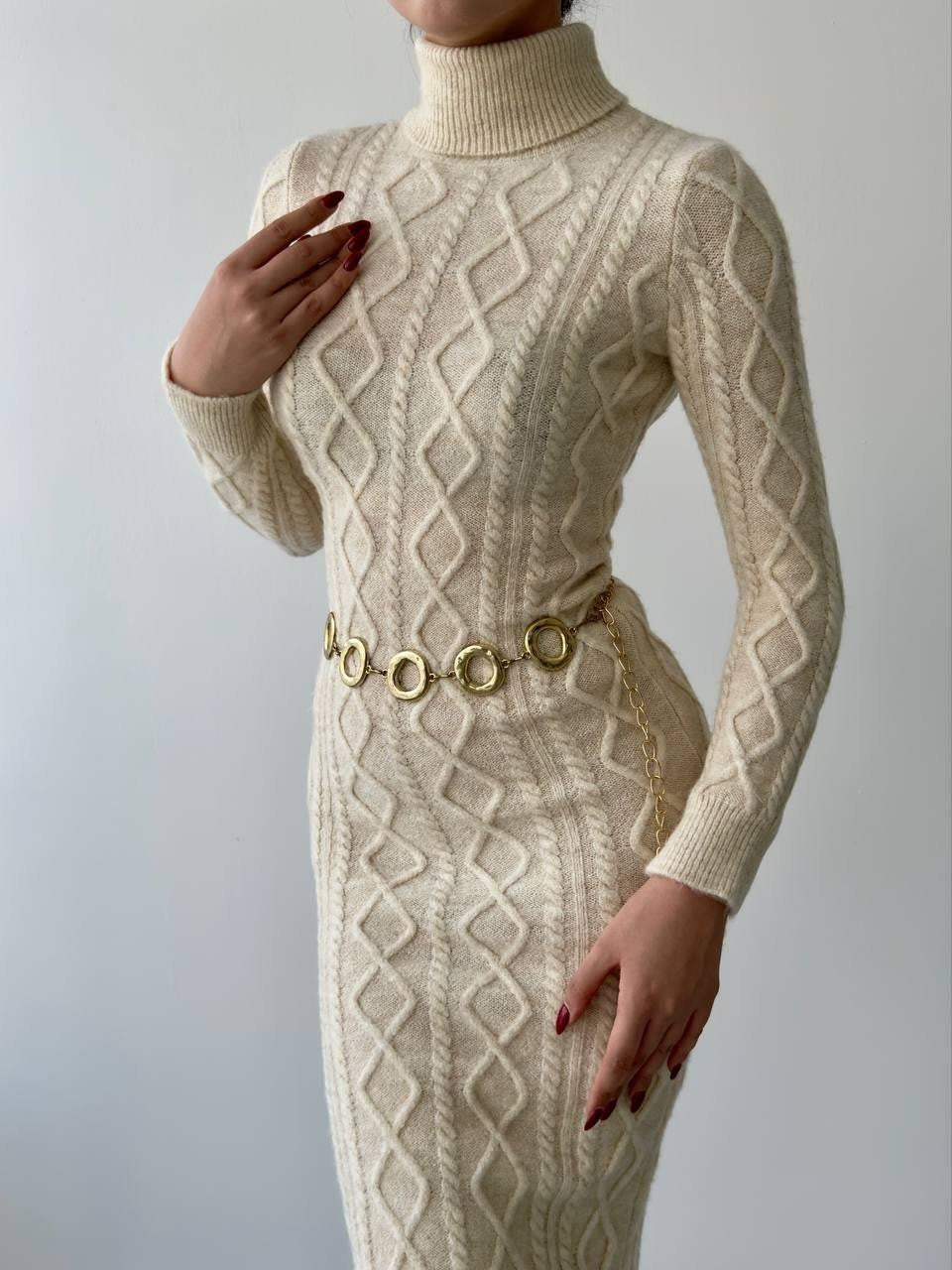 Avila Boğazlı Triko Elbise