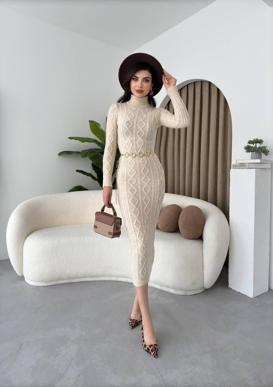 Avila Boğazlı Triko Elbise