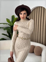 Avila Boğazlı Triko Elbise