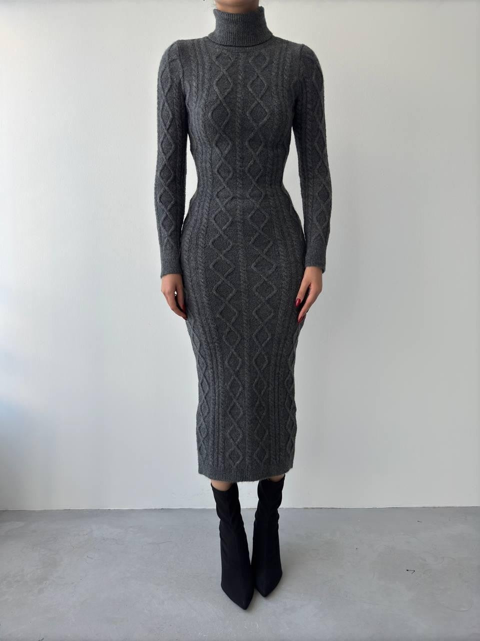 Avila Boğazlı Triko Elbise