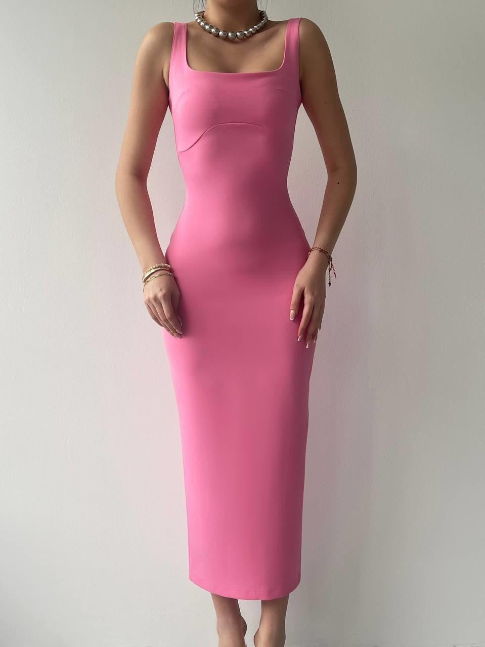 Calliope Midikleid mit quadratischem Ausschnitt