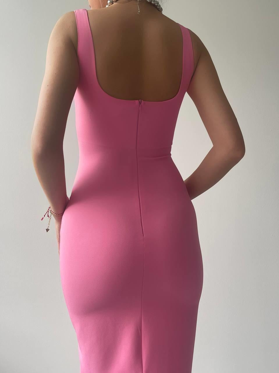 Calliope Midikleid mit quadratischem Ausschnitt