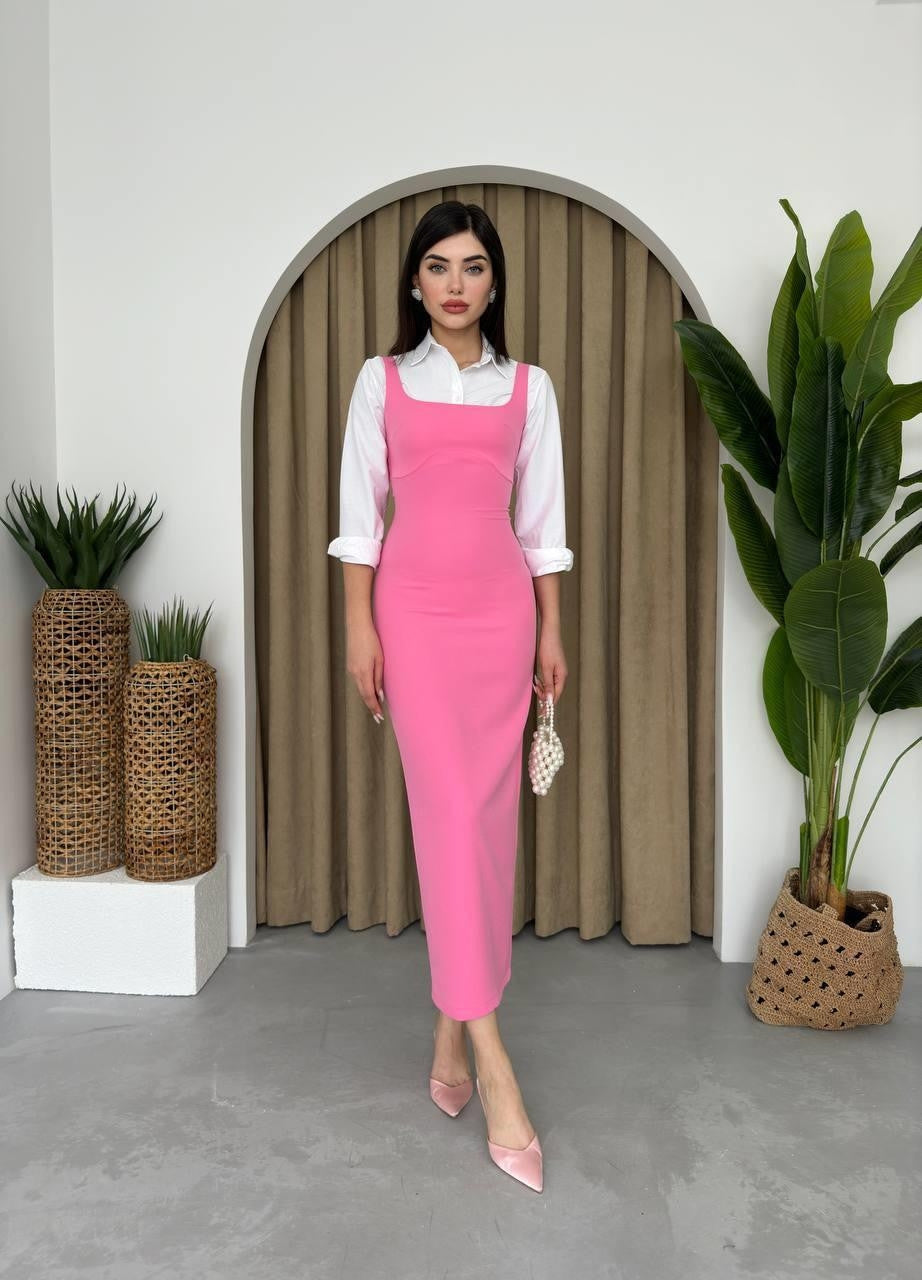 Calliope Midikleid mit quadratischem Ausschnitt