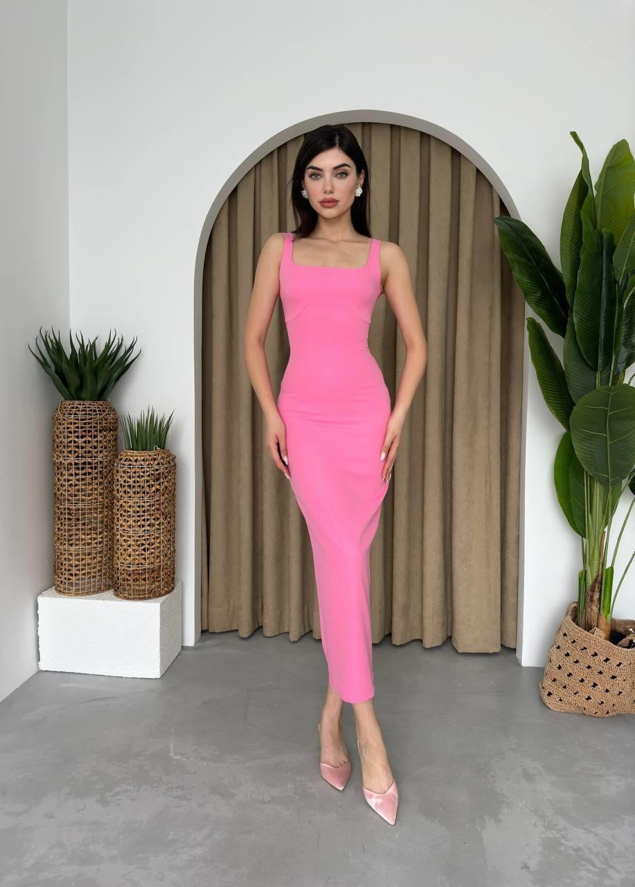 Calliope Midikleid mit quadratischem Ausschnitt