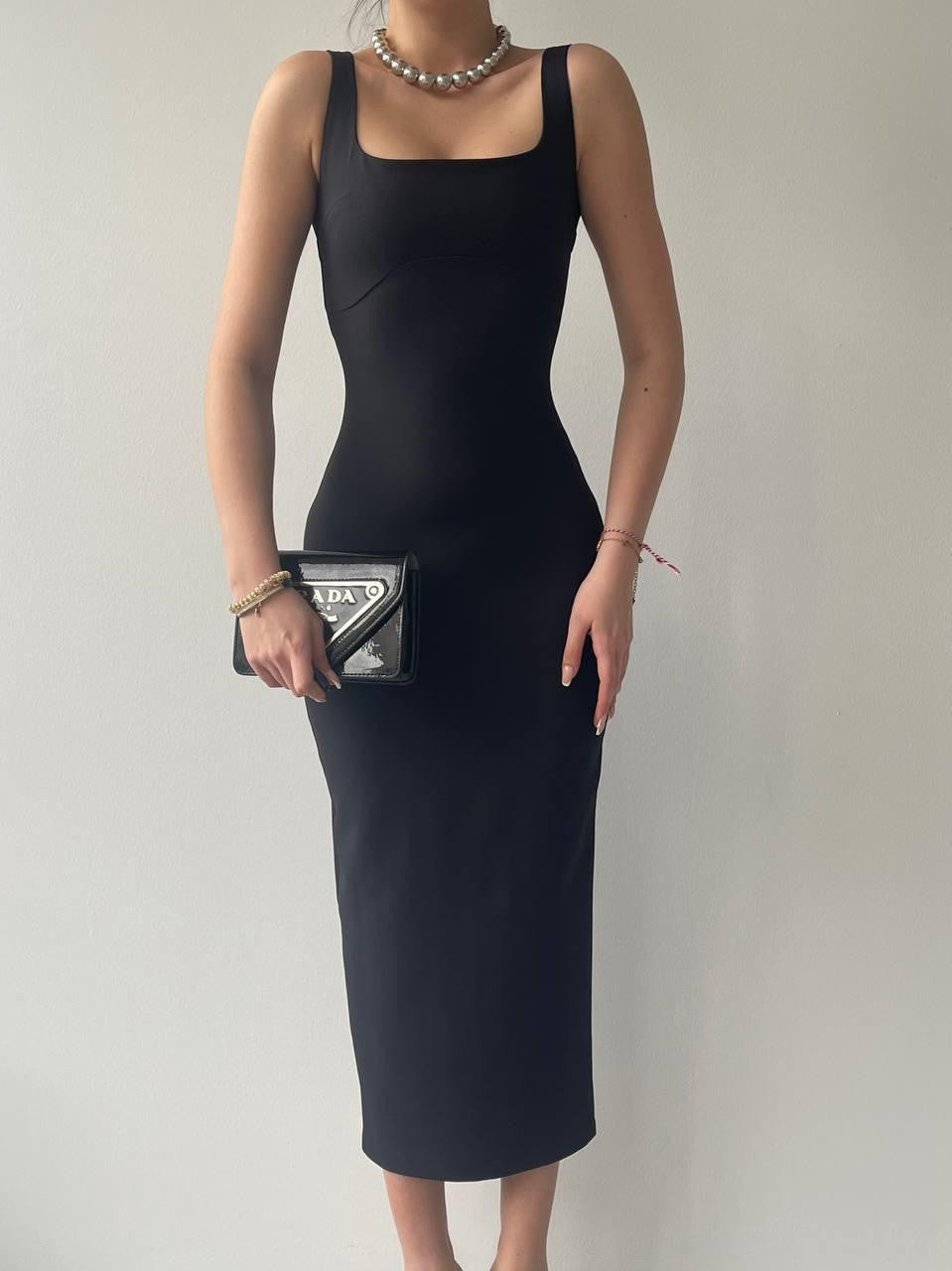 Calliope Midikleid mit quadratischem Ausschnitt