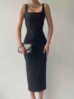 Calliope Midikleid mit quadratischem Ausschnitt