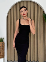Calliope Midikleid mit quadratischem Ausschnitt