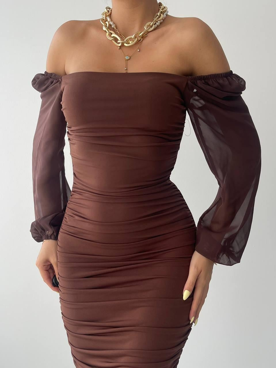 Engla-Kleid mit Tülldetail an den Ärmeln
