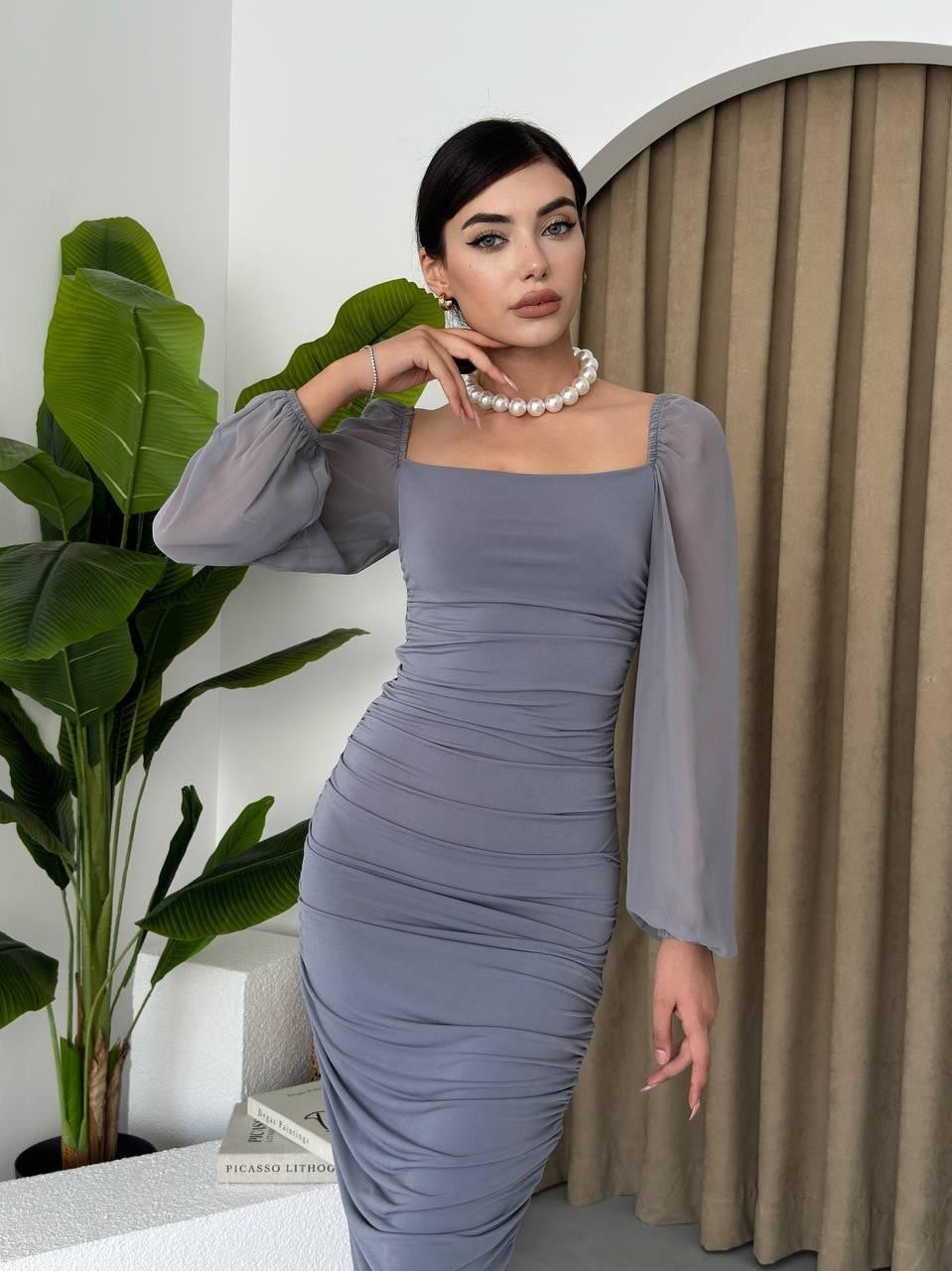 Engla-Kleid mit Tülldetail an den Ärmeln