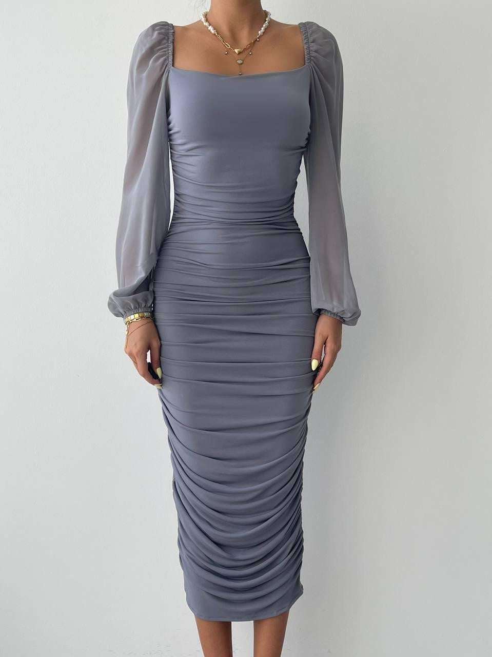 Engla-Kleid mit Tülldetail an den Ärmeln