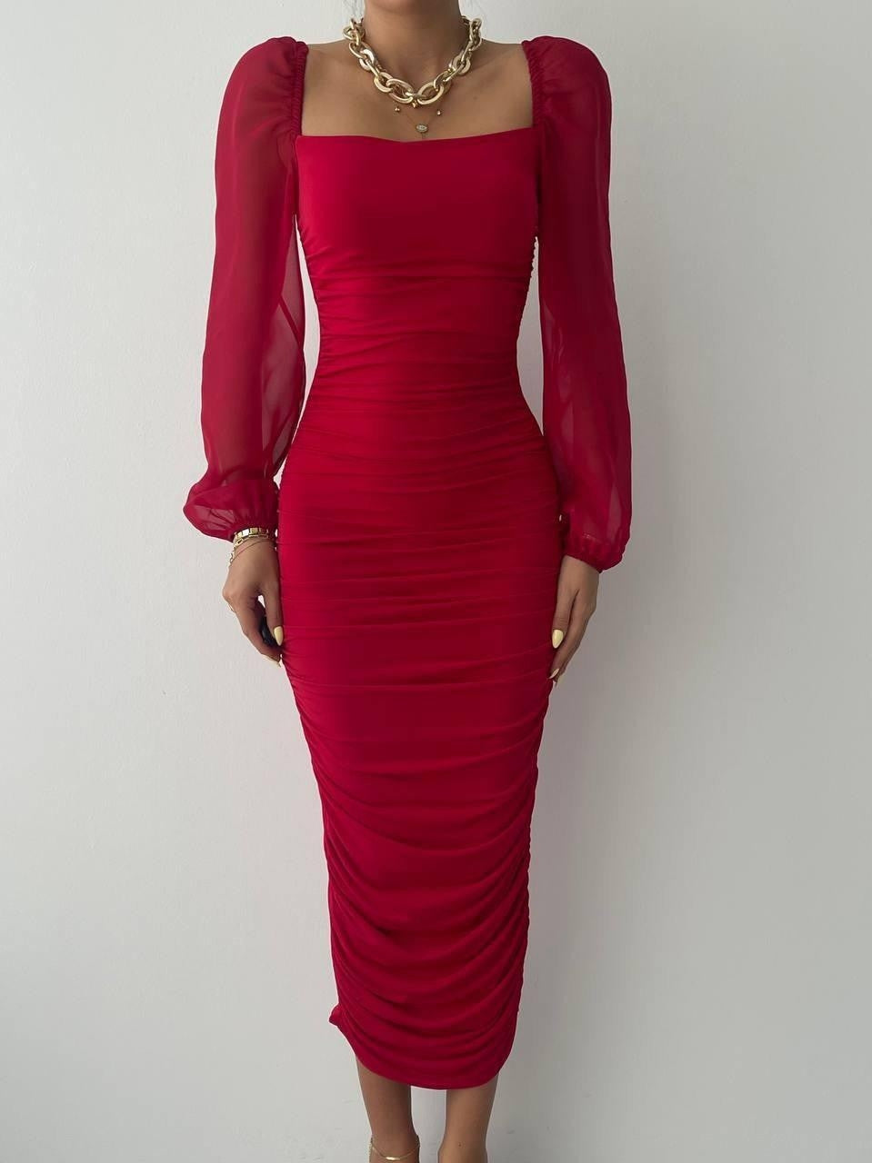 Engla-Kleid mit Tülldetail an den Ärmeln
