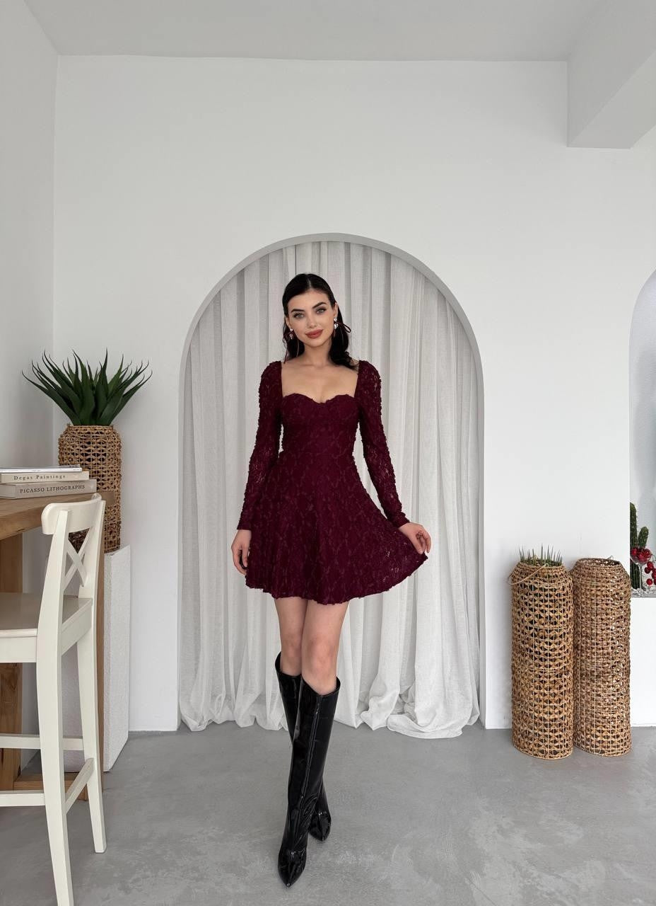 Fers Çiçek Detay Elbise