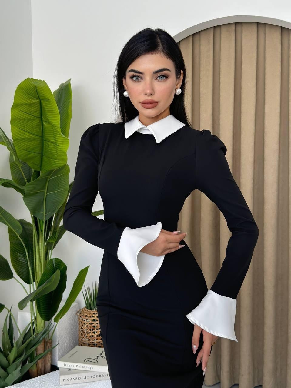 Kleid mit Strumpfband in Lettuce-Optik