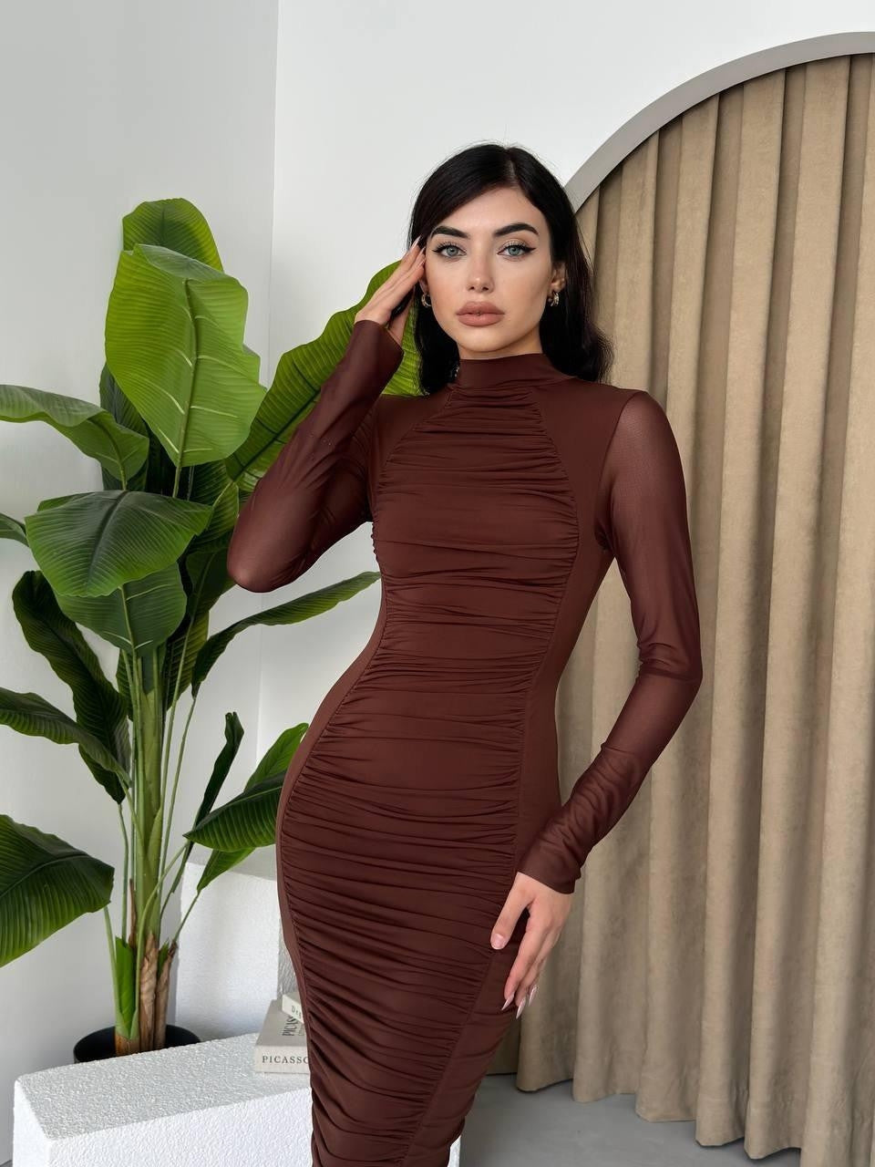 Lisburn Uzun Kollu Tül Elbise