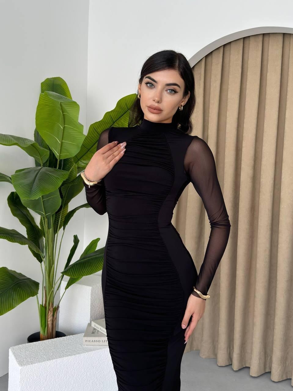 Lisburn Uzun Kollu Tül Elbise