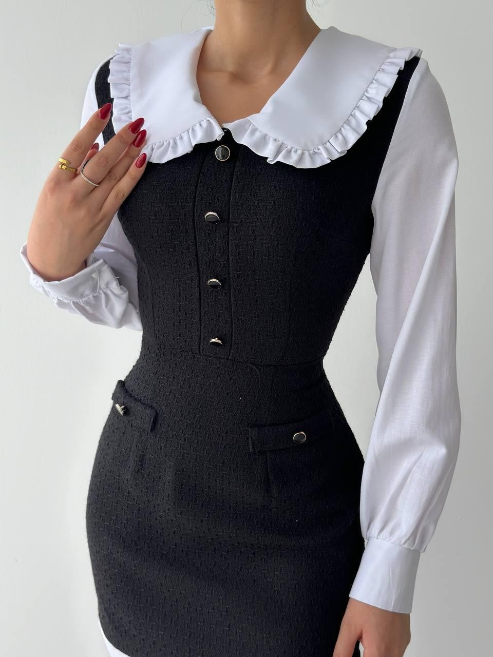 Metz Uzun Kollu Mini Elbise