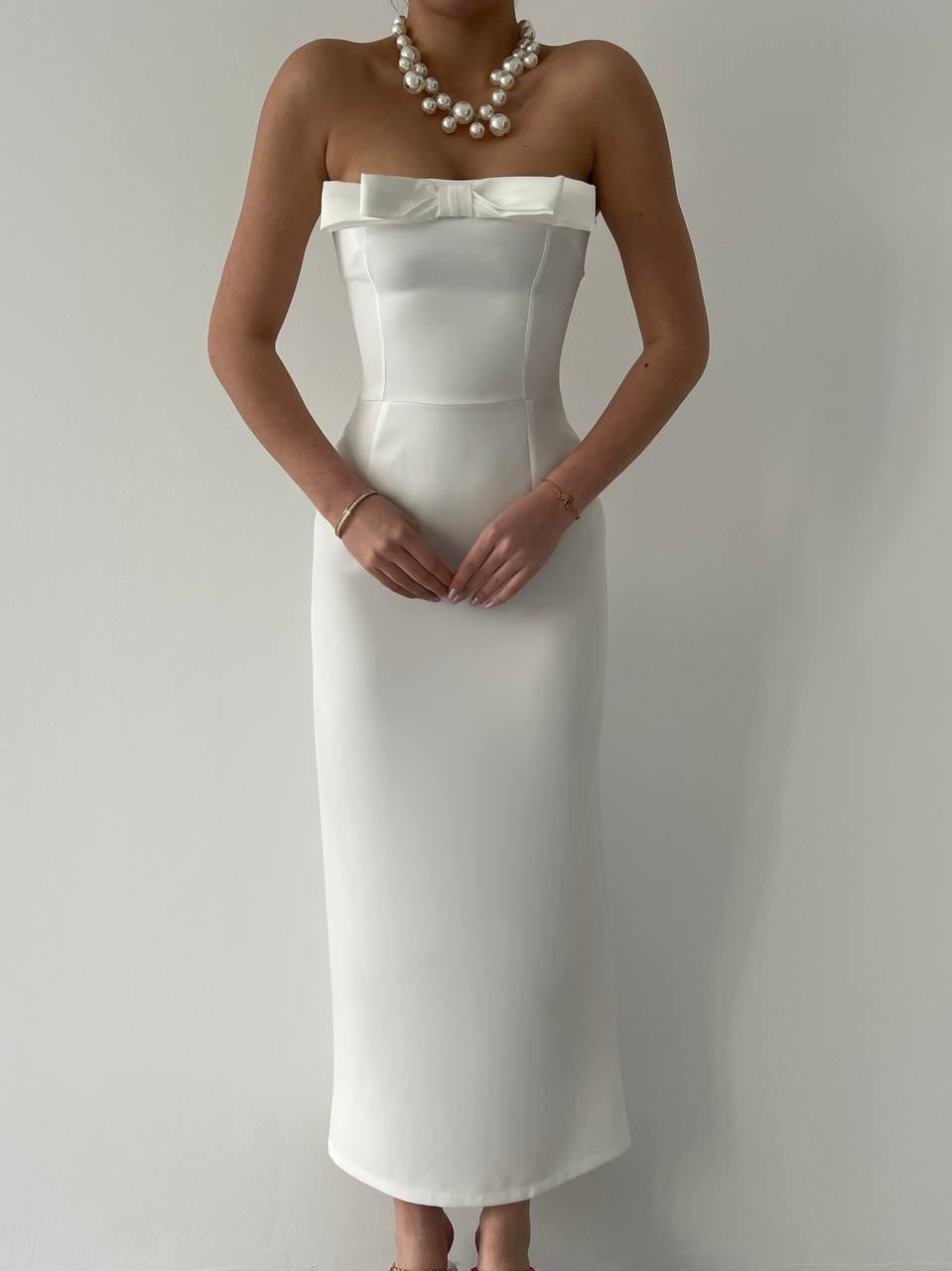 KAELM-KLEID MIT BAND VORNE