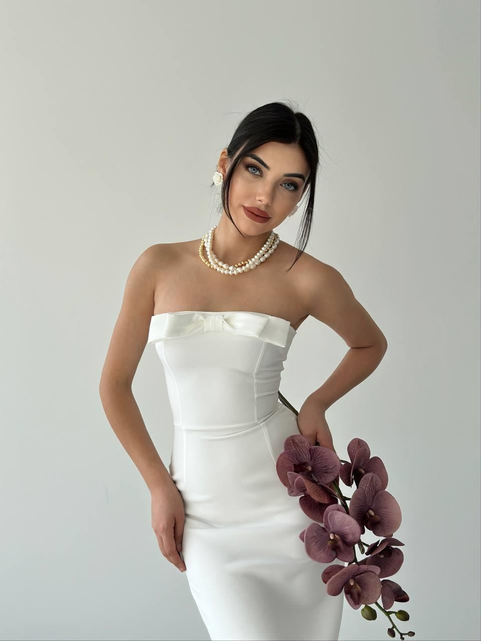 KAELM-KLEID MIT BAND VORNE