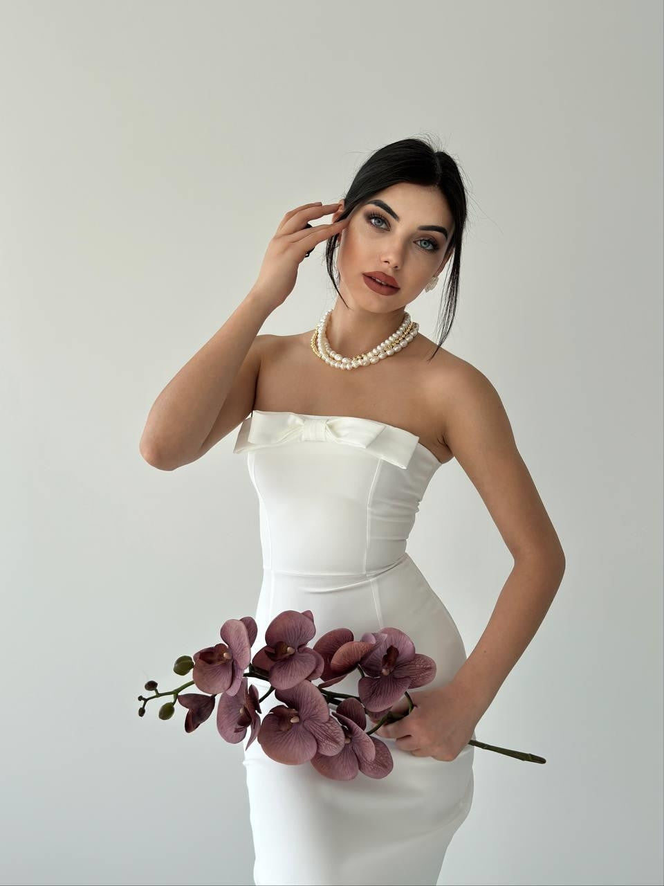 KAELM-KLEID MIT BAND VORNE