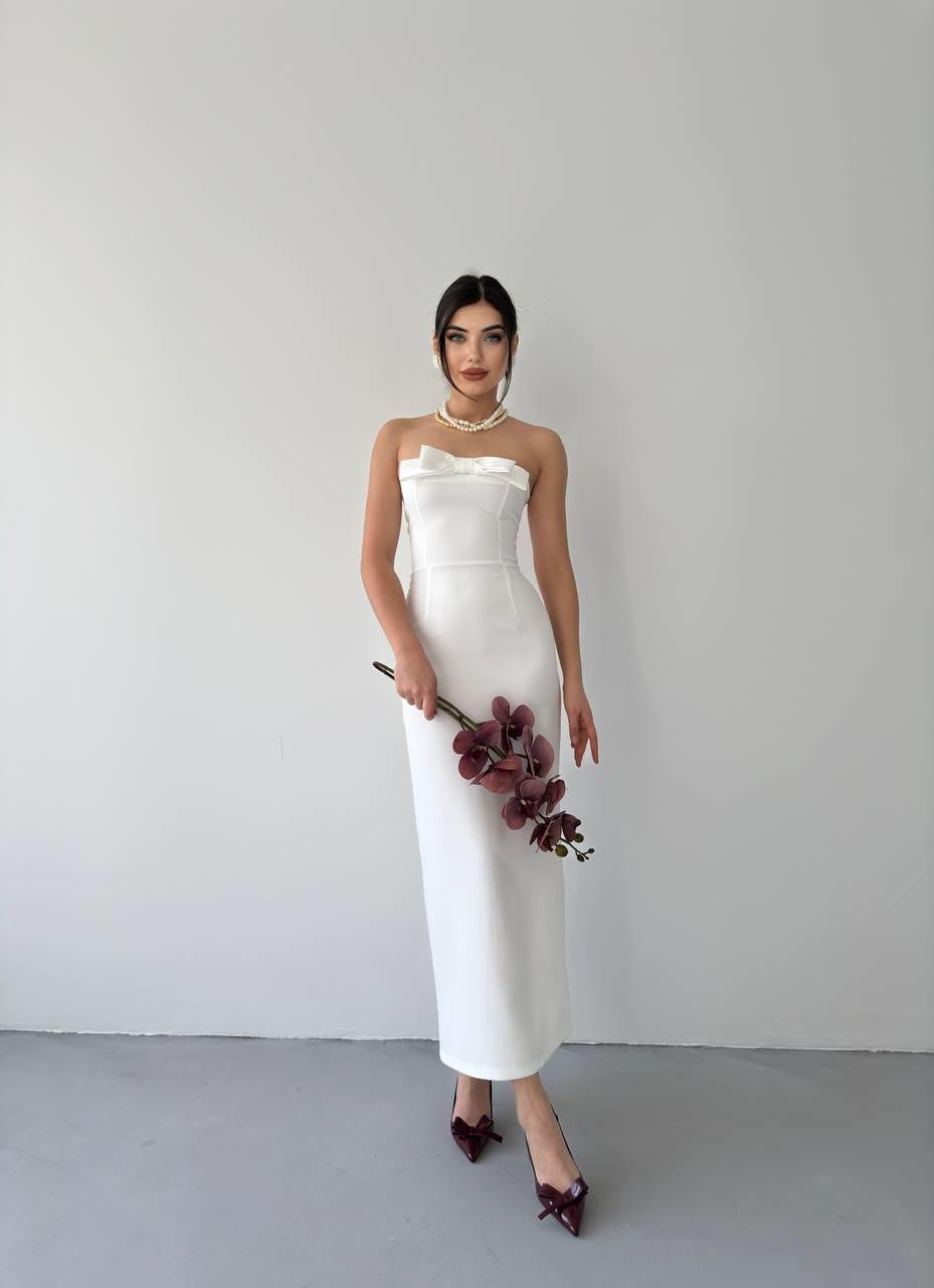 KAELM-KLEID MIT BAND VORNE