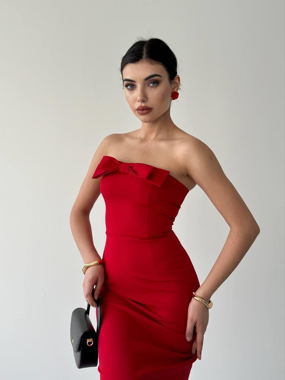 KAELM-KLEID MIT BAND VORNE