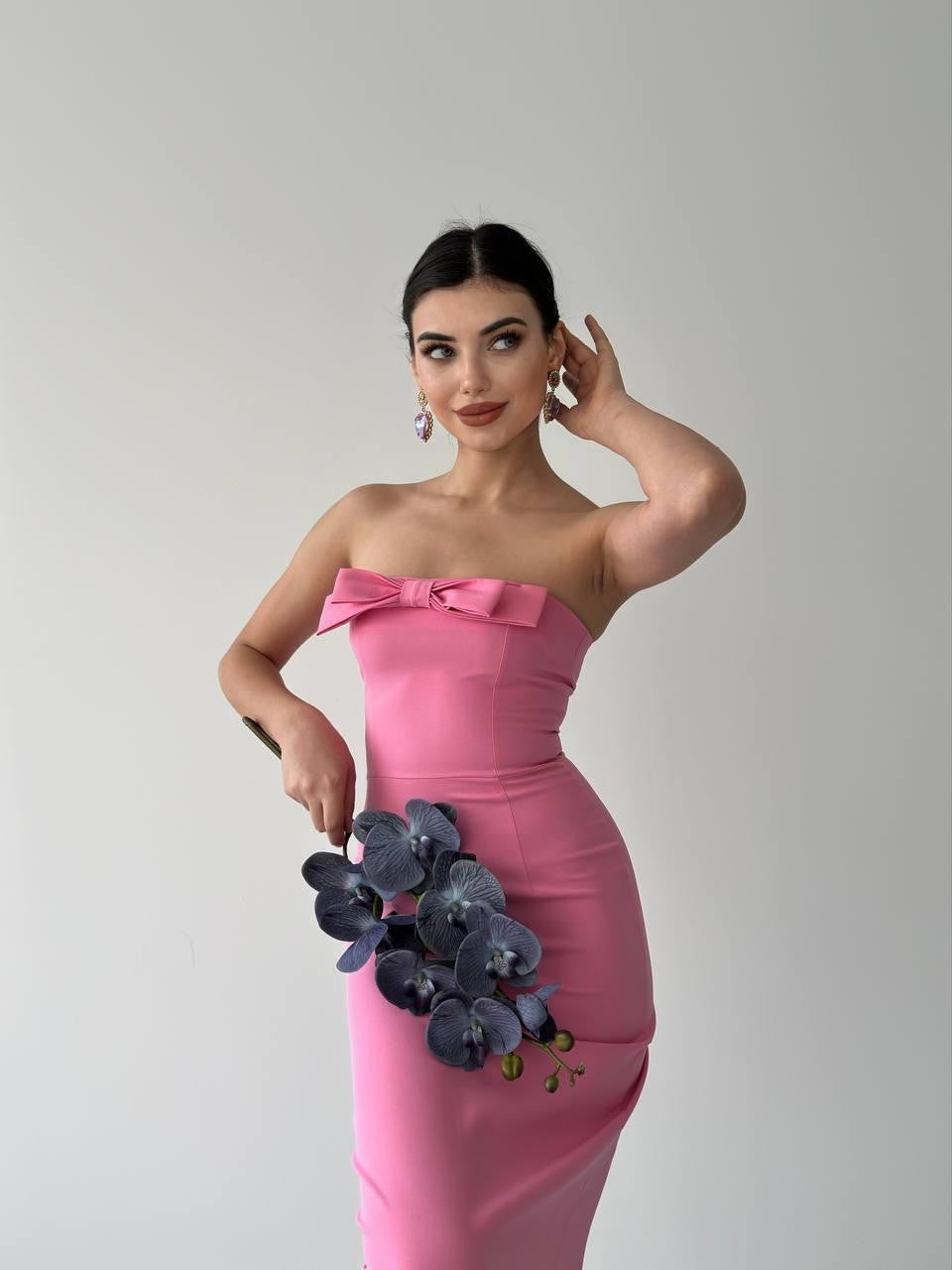 KAELM-KLEID MIT BAND VORNE