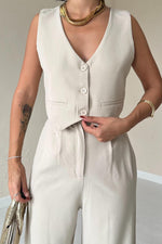 Toptan Bej Klas Ceket Ve Yelek Ve Pantolon Takım