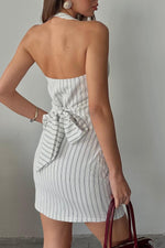 Toptan Beyaz Çizgili Yelek Ve Etek Takım