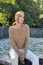 Toptan Camel Boncuklu Triko Kazak