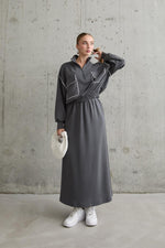 Toptan Füme Biyeli Sweatshirt Ve Etek Takım